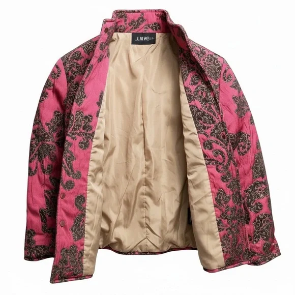 Painted Pony Elegant Pink and Black Embroidered Jacket Lined Women’s Size XS - Picture 4 of 8